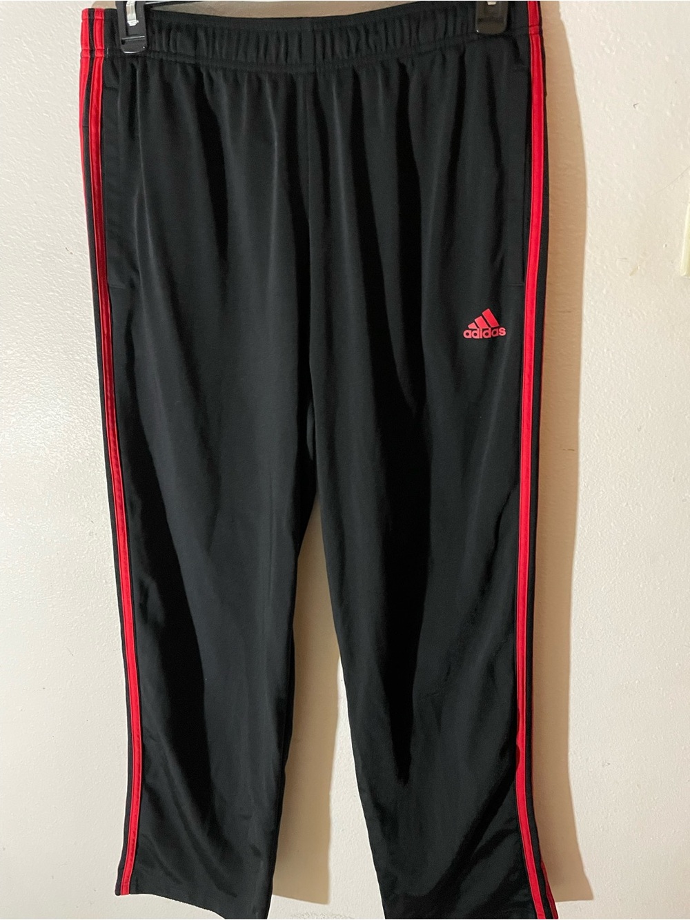 adidas 3-Stripes Tricot Track Pants Men's Black & Red